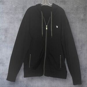 Vuori Jackson Black Hoodie Jacket Mens XL Full Zip Pockets Stretch Performance